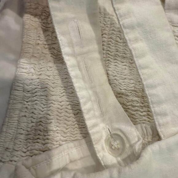 Abercrombie & Fitch Linen Smocked Back Crop Top Women’s Medium Adjustable Straps - Picture 5 of 7